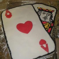 Playing Cards My first attempt at fondant. Marshmallow with red velvet center. Hand piped with butter cream.