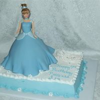 Cinderella And Tiara Cinderella is made from the wonder mold and tiara is royal icing and thenpainted with luster dust - pearl color if I remember correctly.