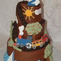 Choo Choo Mountain I made this for my son's 2nd bday. The track was made of crushedoreos which he loved. Accents are buttercream and fondant. Thanksfor...