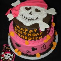 Girl Pirate Skull Cake to match the invitation. I got some of the ideas from this site. Thank you!!!