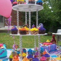 Dora Cupcakes Chocolate w/vanilla BC and vanilla cupcakes w/strawberry cheesecake BC for Dora b-day party.