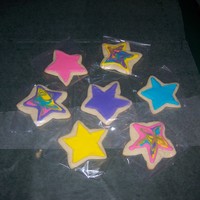 Star Cookies For Dora Party NF sugar cookies w/lemon/vanilla royal icing