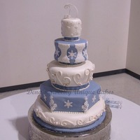 Snowflake Wedding Cake This is all cake for a real wedding. Design inspired by Bronwen...bride brought me pictures and wanted snowflakes instead of flowers on the...