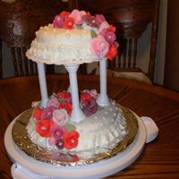 Class 3 Final Final cake for class 3. I made each tier only 1 layer because I didn't want even more cake in my house!! First time making fondant...