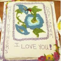 Hummingbird Bct(First One Ever) This was a strawberry 11x15 with my first ever BCT. I added dimension of the wings and leaves and flowers after I placed it on the cake. My...