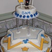 High School Graduation Cake This was my first tiered cake for my daughter's high school graduation in 2005. I learned a lot about color flow on this cake!