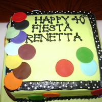Fiestaware Cake Birthday cake patterned after a Fiestaware platter.