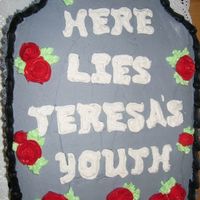 Tombstone This was for 1 of the boss's here at my work! NOT MY BOSS! LOL,, I actually MOVED the cake around a bit to make the icing crack once...