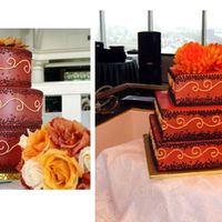 Halloween Charm Bride & Groom saw cake on the left on Charm City's(Ace of Cakes) site. The wanted it in square, with red icing and black icing. I...