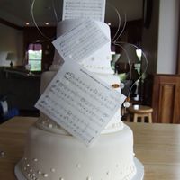 Happy Birthday To You! All fondant cake for my MIL birthday with Happy Birthday to you sheet music.