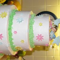 Lori's Cake MADE THIS CAKE FOR MY SON'S TEACHER WHO WAS EXPECTING HER FORTH VERY SOON, SO I FIGURED SHE DESERVED A NICE CAKE. IT WAS A WHITE CAKE...