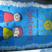 Img_3622.jpg This was my first cupcake cake. Made for my son's class. This was their class name and design. I will take a picture of their shirts...