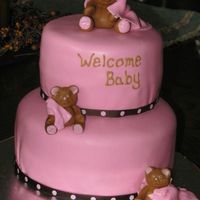 Baby Shower White cake with lemon pie and raspberry buttercream filling. (recipe I found on here THANKS) It was great. Oh and the bears were a 50/50...