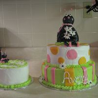 Avery's Cake Chocolate cake w/ buttercream icing. Did this cake last year for a special little girl who was turning one. Ladybug body was cake covered...