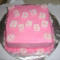 Baby Blocks One of my first square cakes.. need to work on sharper edges. This was just a quick cake for a friend's small baby shower.