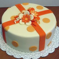 Orange & Cream A dreamsicle cake, & she wanted orange & cream coloring to match, & dots and stripes. I wasn't sure how that combo was...