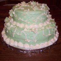 Ivory Vines I actually made this cake for my birthday..the cake is white and strawberry every other layer. all buttercream.