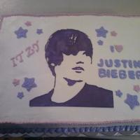 Justin Bieber All BC. Justin was cut out of a Wilton sugar sheet