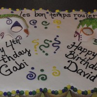 Mardi Gras Birthday cupcake cake with fondant mardi gras masks