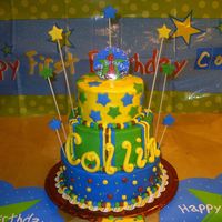 1St Birthday Cake This cake was made for my grandson's 1st birthday. He had a matching smash cake of course.