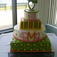 Tropical Wedding This wedding cake was created by my daughter and I for my niece.It was dark chocolate w/mint buttercream.