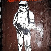Stormtrooper A frozen buttercream transfer of a stormtrooper for my friend Jared's birthday.
