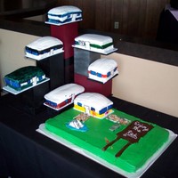 Trailer Park Cake A cake made for a Trailer Park Troubadors concert, January 1, 2010. The text says "Enjoy the Ride," the band's slogan.