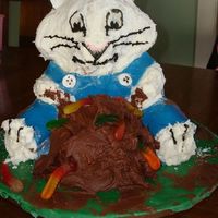 Max's Mud Cake This was for my daughter's 3rd birthday. She LOVES Max and Ruby!It's pretty simple - obviously. Buttercream Max and mud cake......