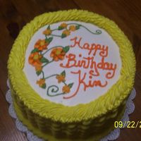 Basketweave I made this cake for Kimmycake for her birthday. It was a four layer cake with custard filling.