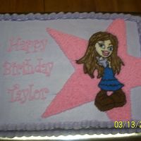 Bratz This was made for a friends daughter's birthday. It was a half sheet cake.