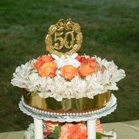 Mom And Dad 50Th Anniversary Low-Sugar Cheesecake Cheesecakes with fresh flower decorations, wrapped with gold ribbon and plastic beads. Made for Mom and Dad. Mom is diabetic and...