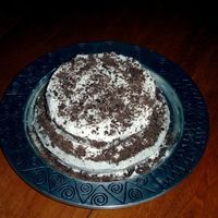 Vanilla Cake With Chocolate Shavings I made this one night for my family. It's chocolate cake with vanilla butter-creme icing. And chocolate shavings. It was easy and fun...