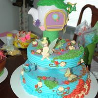 Tinkerbell's Fairy World i made this for my daughters 4th birthday, she is a tinkerbell freak..lol
