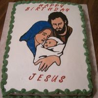 Nativity This is also a repeat of last years cakes. It is a 11x15 with a FBCT. It was made to go with another one in my gallery of the three wise...