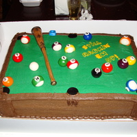 Dad's Birthday All buttercream w/mmf pool stick and balls.