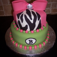 Zebra Stripe Birthday Cake 