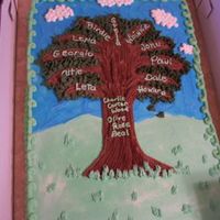 Family Reunion 11 Children in this family! Client wanted each child name on a branch and parents on the trunk. 11x15 1/2 choc and 1/2 vanilla BC