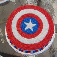 Captain America's Shield My son had a Marvel comics superhero party, his favorite superhero is Captain America.The shield was perfect to do and he loved it.