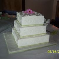 Lime/pink Wedding Cake 