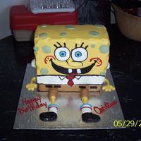 Spongebob This is 2 9x13 cakes but into thirds and stacked. Arms and legs are BC