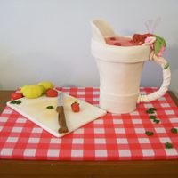 Sipping Strawberry Lemonade The pitcher is fondant with hard candy lemonade, gumpaste fairy with gelatin wired wings and royal icing hair. Cutting board and...