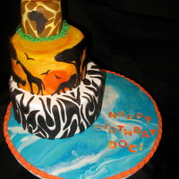 African Cake Birthday cake for a vet who just got back from taking students to Africa. All fondant. Thanks to everyone who has done this or similar...