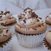 Mocha Cupcakes I made these for a jewelery party I had. Freckled Mocha cake with nutella filling and SMBC in chocolate and hazelnut with shaved chocolate...