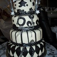 Sisters Graduation My sisters graduation cake. Two tiers are white cake with strawberries and cream. The other two are chocolate with raspberries and cream....