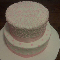2 Tier White And Pink Cake 