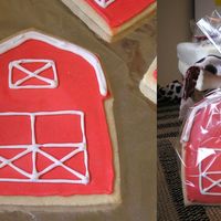 Barn Cookie My first time making iced sugar cookies! I made them as party favors for my son's 1st birthday party next weekend. I used the No Fail...