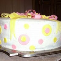 Polka Dot Cake Cake was double chocolate, iced with buttercream, and decorated with fondant, homemade marshmellow fondant. 4 layers.