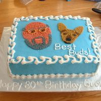 80Th Birthday Cake My MIL asked for a cake for her friend's 80th birthday. She told me what he looked like and that he had a chiwawa and asked that the...