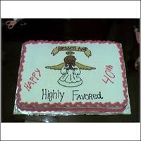 Sister's B-Day Cake I just did this cake from my sister's b-day. All bc icing and I made the angel using rice paper.