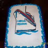 Cruise Cake I made this for a cruise party. Boat is done with rice paper and all BC icing.